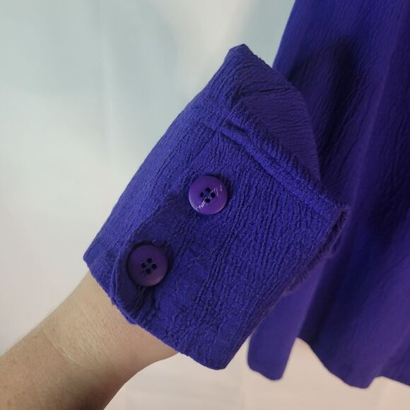 Carole Little Purple Button-Up Blouse - Picture 9 of 11